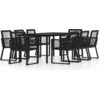 Image de vidaXL Ensemble de jardin 9 pièces noir