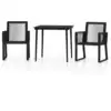 Image de vidaXL Ensemble de jardin 3 pièces noir