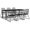 Image de vidaXL Ensemble de jardin 7 pièces noir rotin PVC