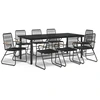 Image de vidaXL Salon de jardin 9 pièces noir rotin PVC