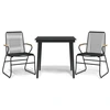 Image de vidaXL Ensemble de jardin 3 pièces noir rotin PVC