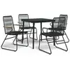 Image de vidaXL Ensemble de jardin 5 pièces noir rotin PVC