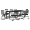 Image de vidaXL Salon de jardin 9 pièces noir rotin PVC