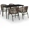 Image de vidaXL Ensemble de jardin 5 pièces brun