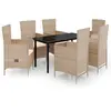 Image de vidaXL Ensemble de jardin 7 pièces avec coussins Beige