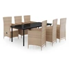 Image de vidaXL Ensemble de jardin 7 pièces avec coussins Beige