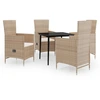 Image de vidaXL Salon de jardin 5 pièces avec coussins Beige