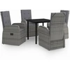Image de vidaXL Salon de jardin 5 pièces avec coussins Gris
