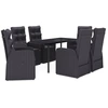 Image de vidaXL Ensemble de jardin 7 pièces avec coussins Noir
