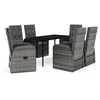 Image de vidaXL Ensemble de jardin 7 pièces avec coussins Gris