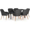 Image de vidaXL Ensemble de jardin 7 pièces avec coussins Noir