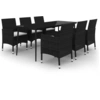 Image de vidaXL Ensemble de jardin 7 pièces avec coussins Poly rotin et verre