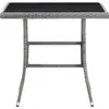 Image de vidaXL Table de jardin Gris 80x80x74 cm Poly rotin