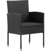 Image de vidaXL Chaises de jardin avec coussins en noir 4 pcs. noir Polyrattan