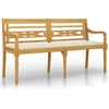 Image de vidaXL Banc Batavia avec coussin crème 150 cm bois massif teck