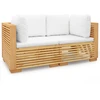 Image de vidaXL Canapé d'angle de jardin avec coussins 2 pcs. Bois massif teck