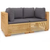 Image de vidaXL Canapé d'angle de jardin avec coussins 2 pcs. Bois massif teck