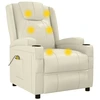 Image de vidaXL Fauteuil de massage blanc crème similicuir