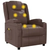 Image de vidaXL Fauteuil de massage brun similicuir