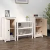 Image de vidaXL Sideboards 2 pcs. Blanc 39x35x80 cm Pin massif