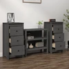 Image de vidaXL Sideboards 2 pcs. Gris 40x35x80 cm Pin massif