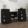 Image de vidaXL Sideboards 2 pcs. noir 40x35x80 cm pin massif
