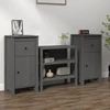 Image de vidaXL Sideboards 2 pcs. Gris 40x35x80 cm Pin massif