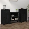 Image de vidaXL Sideboards 2 pcs. noir 40x35x80 cm pin massif