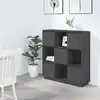Image de vidaXL Highboard Gris 110,5x35x117 cm Pin massif