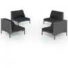 Image de vidaXL Ensemble de salon de jardin 4 pièces avec coussins Poly rotin gris foncé