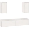 Image de vidaXL Armoires TV 4 pcs. Blanc Pin massif