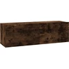 Image de vidaXL Armoire TV murale chêne fumé 100x30x30 cm Bois composite