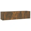 Image de vidaXL Armoire TV murale chêne fumé 120x30x30 cm Bois composite
