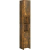 Image de vidaXL Armoire de salle de bain chêne fumé 30x30x183,5 cm Bois composite