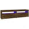 Image de vidaXL Armoire TV avec lampes LED 2 pcs. Chêne fumé 75x35x40 cm