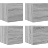 Image de vidaXL Armoires murales TV 4 pcs. Gris Sonoma 30,5x30x30 cm