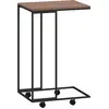 Image de vidaXL Table d'appoint avec roulettes Noir 40x30x63,5 cm Bois composite