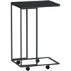 Image de vidaXL Table d'appoint avec roulettes Noir 40x30x63,5 cm Bois composite