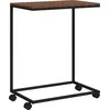 Image de vidaXL Table d'appoint avec roulettes Noir 55x35x70 cm Bois composite