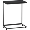 Image de vidaXL Table d'appoint avec roulettes Noir 55x35x70 cm Bois composite