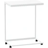 Image de vidaXL Table d'appoint avec roulettes Blanc 55x35x70 cm Bois composite
