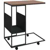 Image de vidaXL Table d'appoint à roulettes noire 55x36x63,5 cm Bois composite