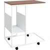 Image de vidaXL Table d'appoint avec roulettes Blanc 55x36x63,5 cm Bois composite