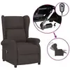 Image de vidaXL Fauteuil à oreilles avec fonction de couchage Électrique Marron foncé Tissu