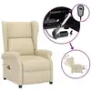 Image de vidaXL Fauteuil à oreilles avec fonction de couchage électrique Crème Tissu