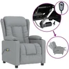 Image de vidaXL Fauteuil de massage électrique Tissu gris clair