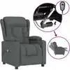 Image de vidaXL Fauteuil de massage électrique Tissu gris foncé