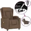 Image de vidaXL Fauteuil de massage électrique Marron Tissu