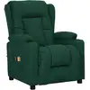 Image de vidaXL Fauteuil de massage électrique Vert foncé Tissu
