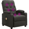 Image de vidaXL Fauteuil de massage électrique Tissu gris foncé